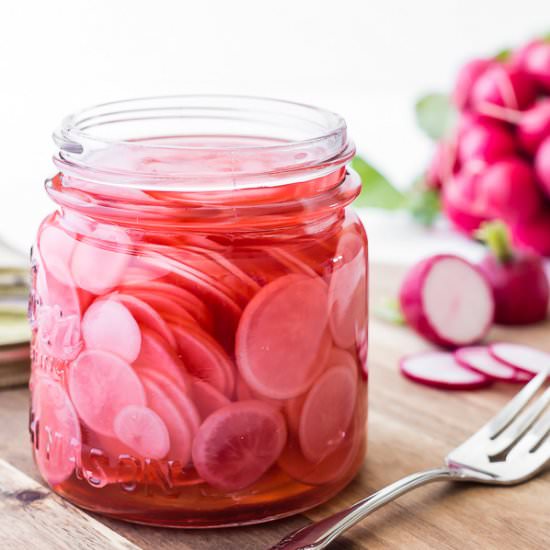Quick Pickled Radishes - Recipe photo by rachelcooksblog