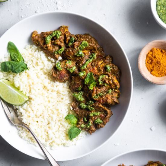 Indian Chicken with Cilantro Pesto - Recipe photo by foodfaithfitness