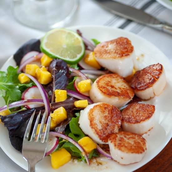 Seared scallop salad - Recipe photo by Joes Healthy Meals
