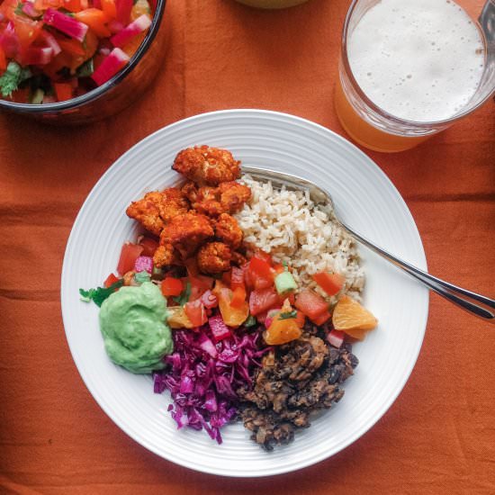 Vegan Burrito Bowls - Recipe photo by upbeetkitchen