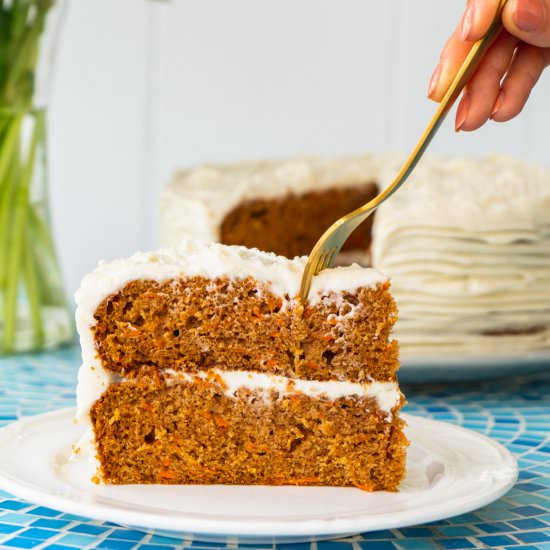 Easy Carrot Cake with Cream Cheese - Recipe photo by sipandspice