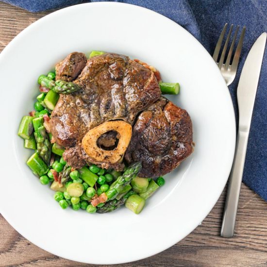 Braised Beef Shin with Asparagus - Recipe photo by Brian Jones