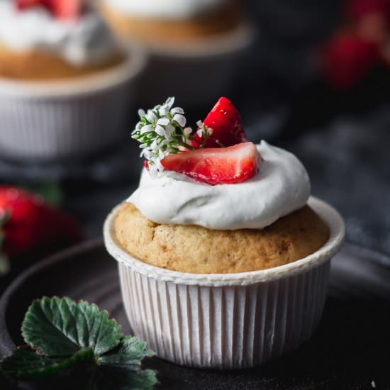 Balsamic Strawberry Yogurt Cupcakes - Recipe photo by Use Your Noodles
