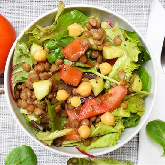 Vegan Lentil Mixed Greens Salad - Recipe photo by ADkitchen