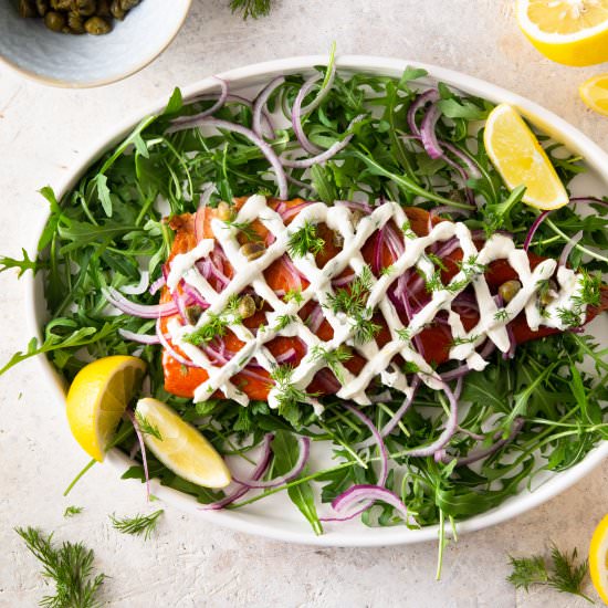Smoked Trout Platter - Recipe photo by ATasteforTravel
