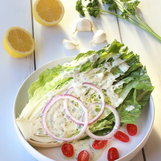 Vegan Romaine Salad, Ranch Dressing - Recipe photo by healthymidwesterngirl