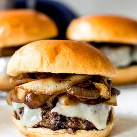 Mushroom Swiss Burger - Recipe photo by SundaySupper