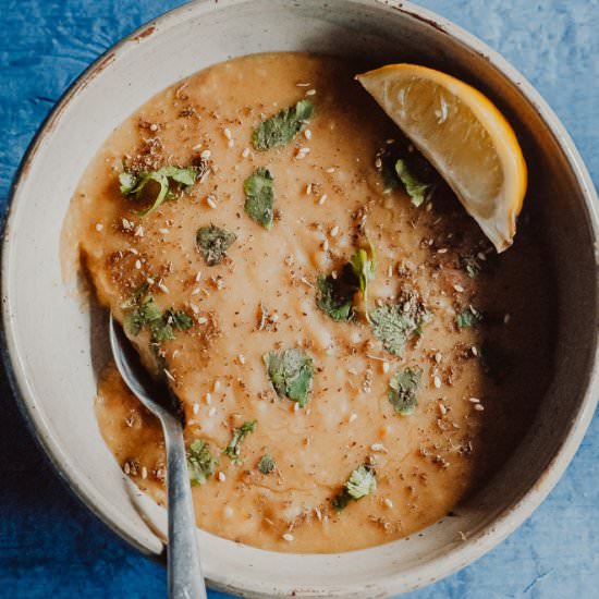 Instant Pot Za'atar Split Pea Soup - Recipe photo by moon and spoon and yum.