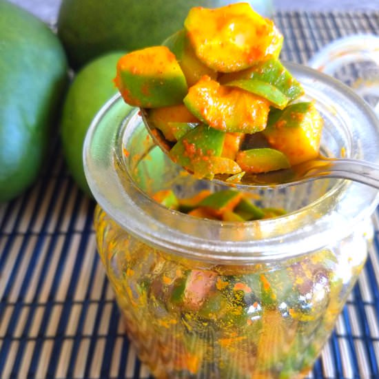 Instant Raw Mango Pickle (Oilfree) - Recipe photo by cookwithrenu