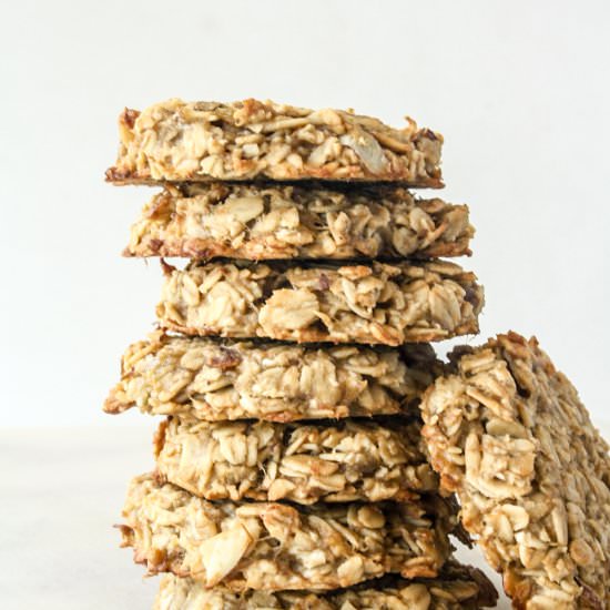 Banana Oat & Peanut Butter Cookies - Recipe photo by The Desserted Girl