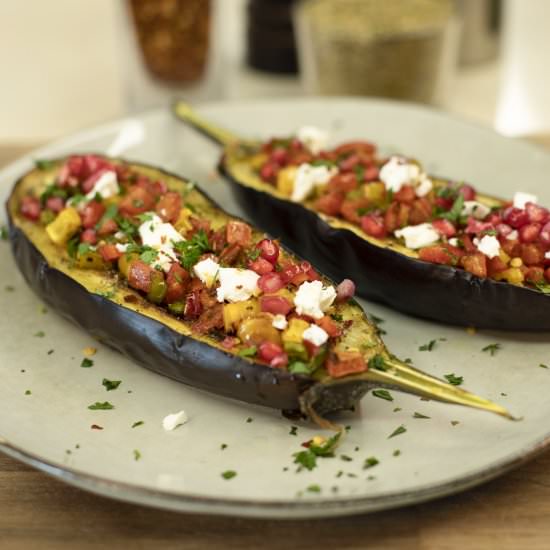 Keto Roasted Eggplant Boats - Recipe photo by iccadubairecipes