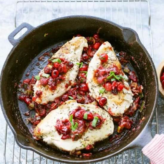 Skillet Cranberry Leek Chicken - Recipe photo by Seasonal Cravings