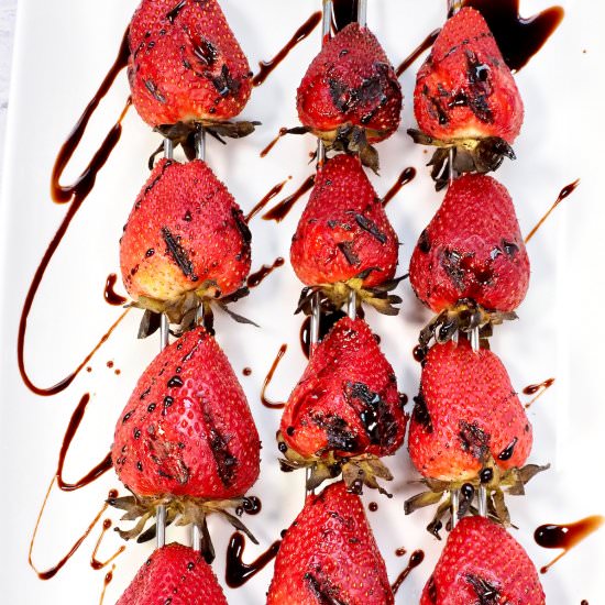 Grilled Balsamic Strawberries - Recipe photo by Homemade and Yummy