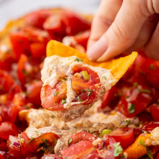 The Best Taco Dip - Recipe photo by amindfullmom