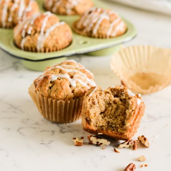 Banana Pecan Muffins - Recipe photo by TheCakeChica