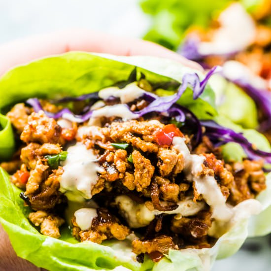 Thai Turkey Lettuce Wraps - Recipe photo by The Endless Meal