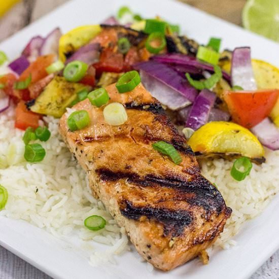 Grilled Honey Lime Salmon - Recipe photo by spicedblog