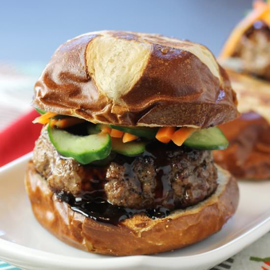 Hoisin-Glazed Lamb Burger - Recipe photo by Food Gal