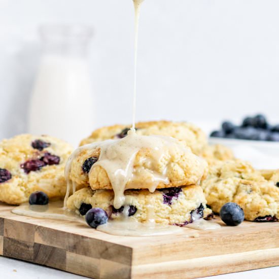 Vegan Blueberry Vanilla Scones - Recipe photo by ShortGirlTallOrder