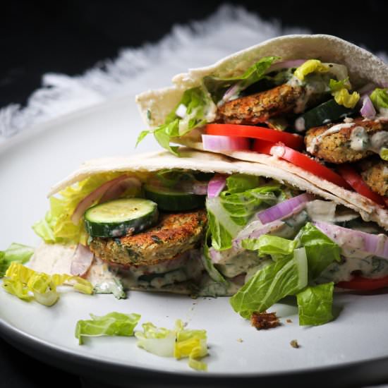Falafel Pita Sandwich - Recipe photo by Liv Vegan Strong