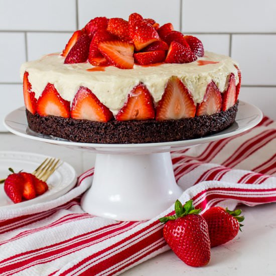 Strawberry Brownie Cheesecake - Recipe photo by Inspiration for Moms