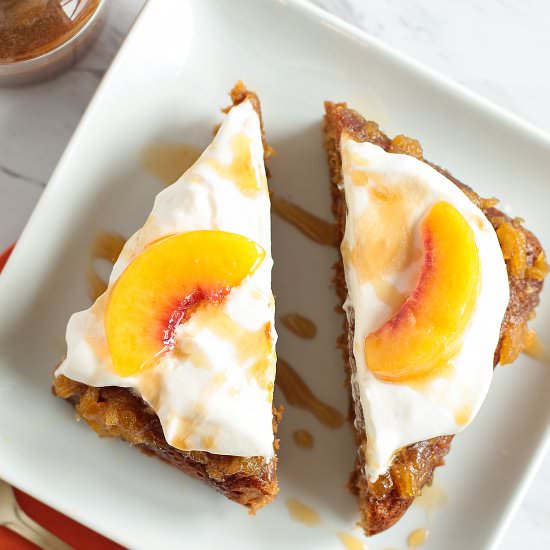 peach caramel cake - Recipe photo by butter and bliss