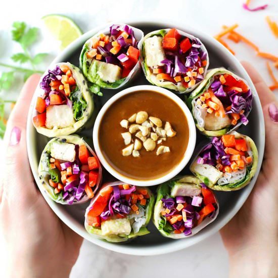 Crispy Tofu Summer Rolls - Recipe photo by Zestedlemon