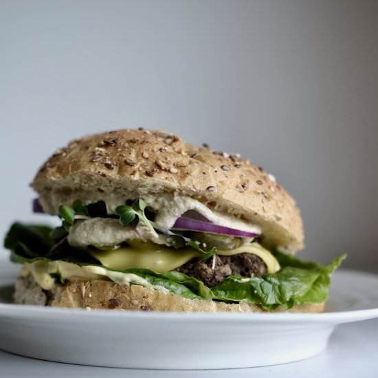Bangin' Barley Black Bean Burgers - Recipe photo by HookedOnPlants