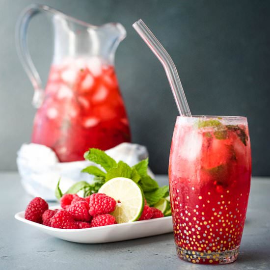 Raspberry Mojito Cocktail - Recipe photo by RNsKitchen