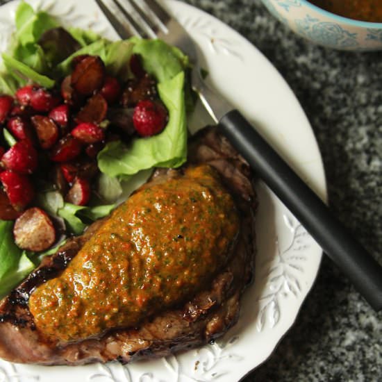 Garlic Sauce with Radish Greens - Recipe photo by cucinabella