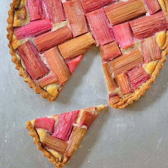 rhubarb frangipane tart - Recipe photo by IAteTheWholeThing