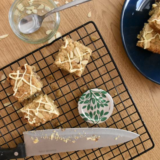 Bakewell Flapjack - Recipe photo by donnadundasblog