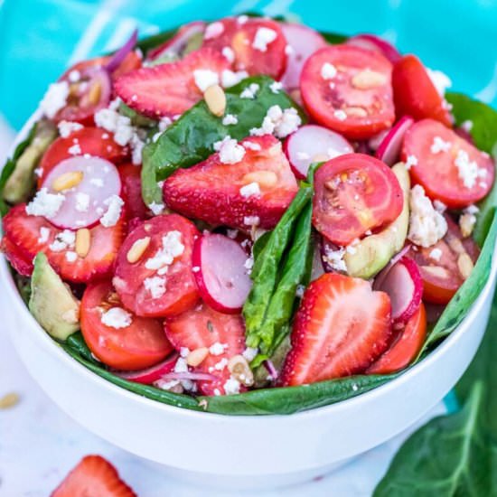 Strawberry Spinach Salad - Recipe photo by peasandpeonies