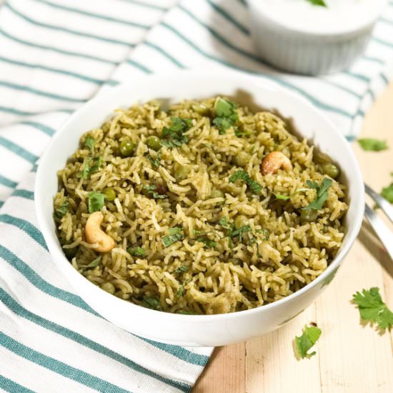 Matar Pulao – Cilantro Peas Rice - Recipe photo by Simple Sumptuous Cooking