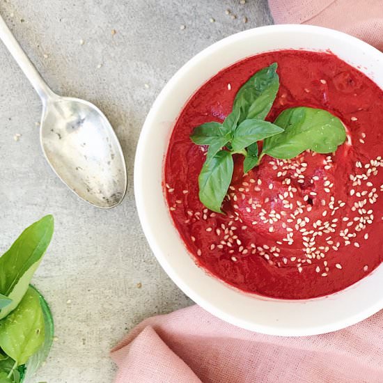 BEET AND TOMATO GAZPACHO - Recipe photo by deliciousspanishfood