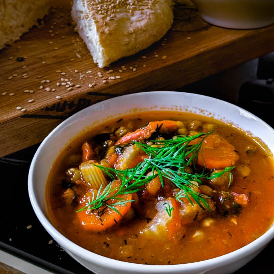 Romanian Pea, Dill & Bacon Stew - Recipe photo by Ms.Cristina