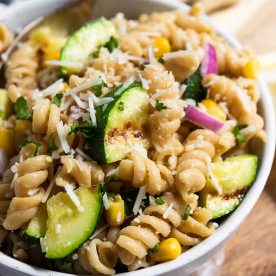 Lemon Grilled Zucchini Pasta Salad - Recipe photo by lemons and zest