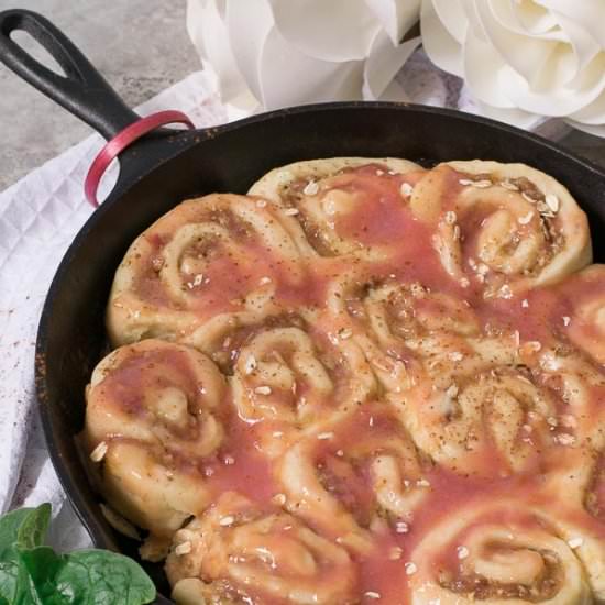 Rhubarb Streusel Rolls - Recipe photo by loveinmyoven