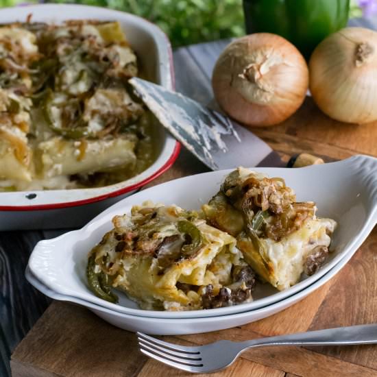 Philly Cheesesteak Lasagna Rolls - Recipe photo by whattheforksfordinner