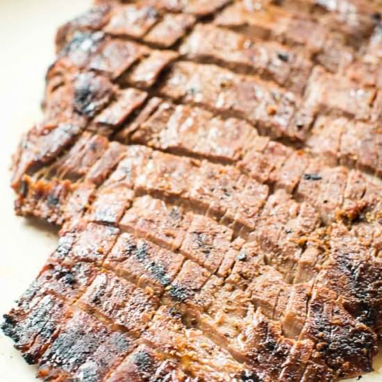 Marinated Smoked Flank Steak - Recipe photo by gimmesomegrilling