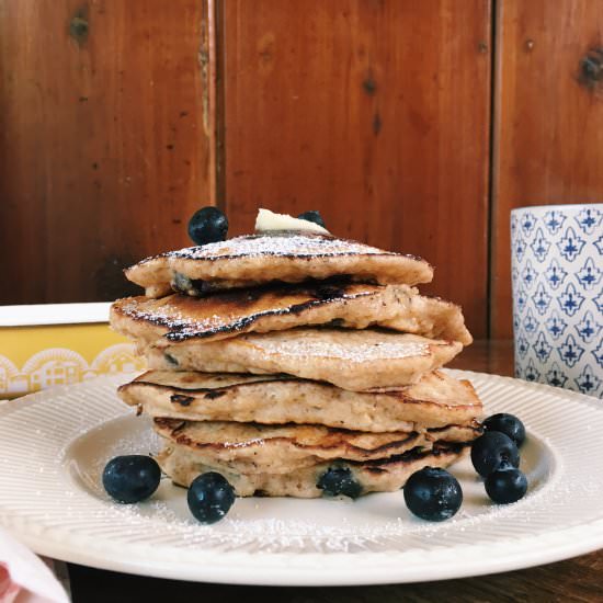 Whole Wheat Blueberry Pancakes - Recipe photo by thefigjar