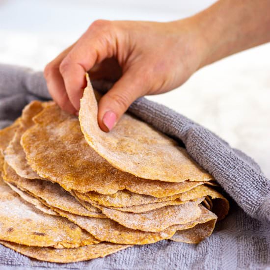 Homemade Whole Wheat Tortillas - Recipe photo by wholly-plants
