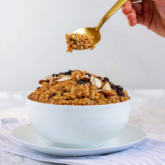 Vegan Carrot Cake Oatmeal - Recipe photo by wholly-plants