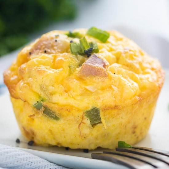 Denver Omelet Egg Muffins - Recipe photo by MakeAheadMealMom