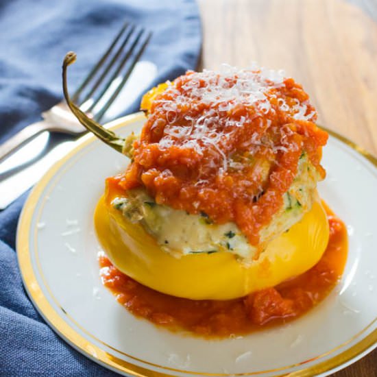 Healthy Italian Stuffed Peppers - Recipe photo by garlic and zest