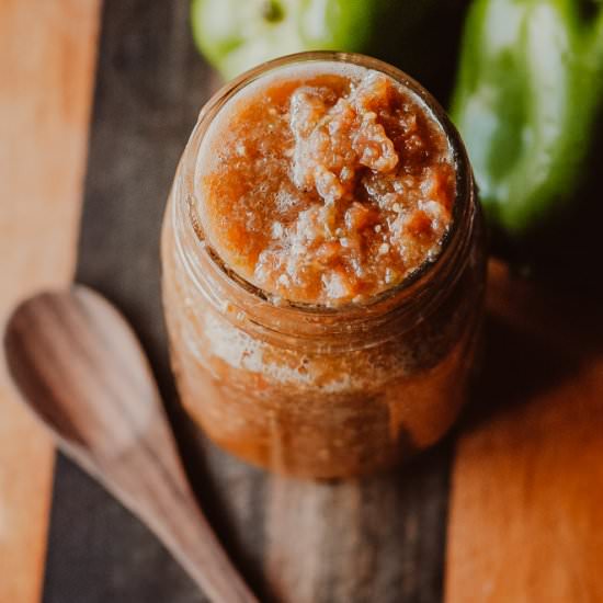 Spicy Fermented Bell Pepper Salsa - Recipe photo by moon and spoon and yum.