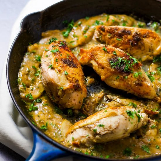 Skillet Chicken 3 Lemon Sauce - Recipe photo by American Home Cook