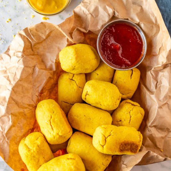 Easiest Vegan Corn Dog Bites Recipe - Recipe photo by servingrealness