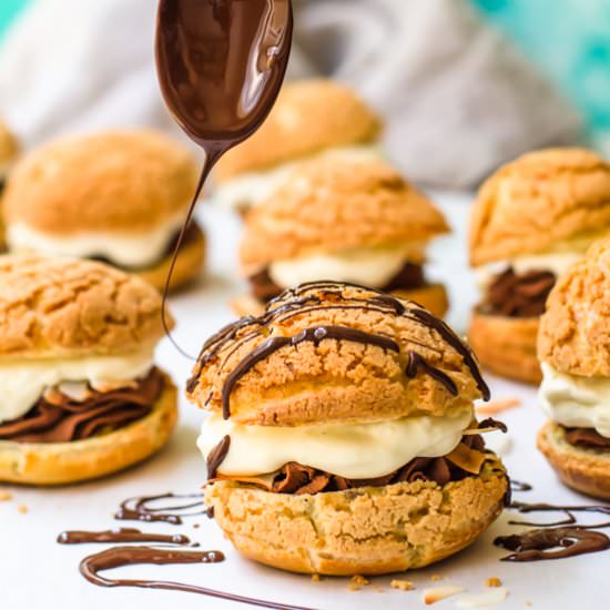 Chocolate coconut cream puffs - Recipe photo by ltully