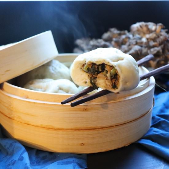 Collards & Maitake Steamed Buns - Recipe photo by veryveganval